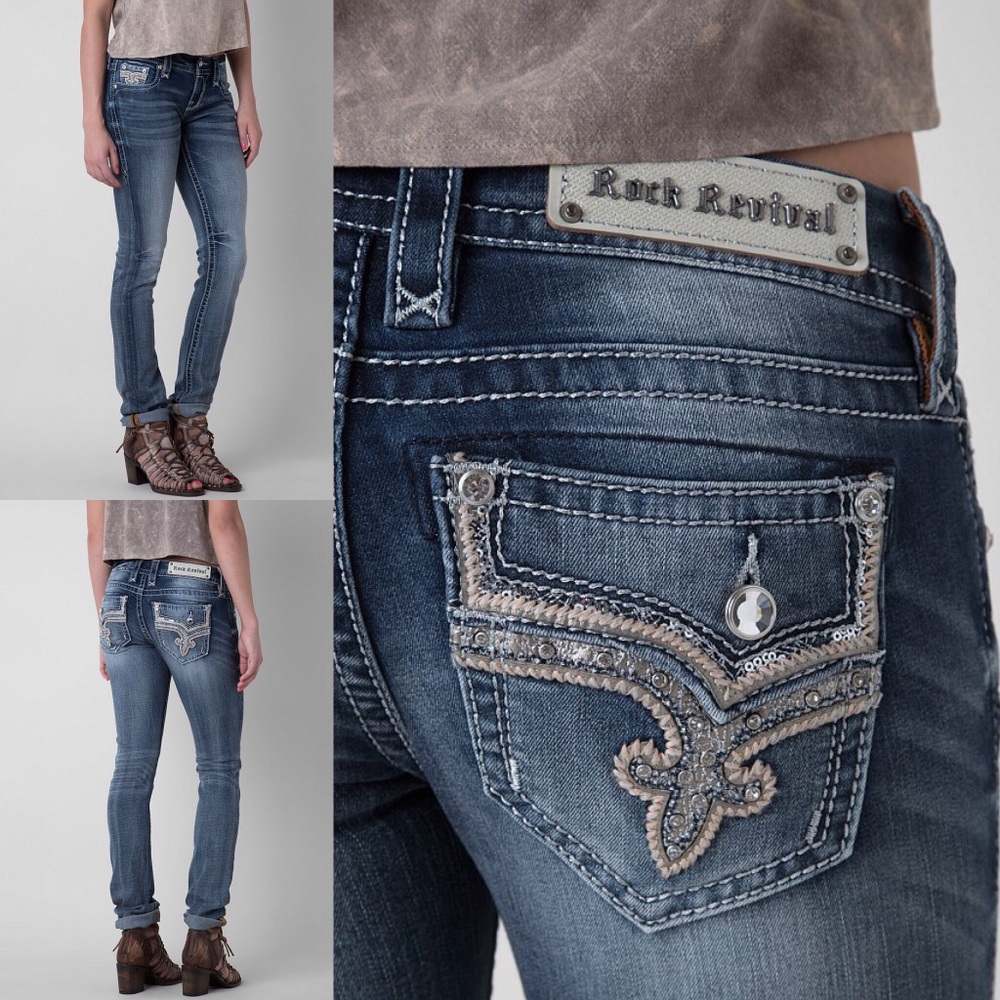 Rock Revival Low Straight Jeans 34 ” L NO OFFERS